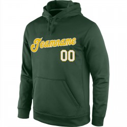 Custom Stitched Green Gold-White Sports Pullover Sweatshirt Hoodie Custom Stitched Green Gold-White Sports Pullover Sweatshirt Hoodie