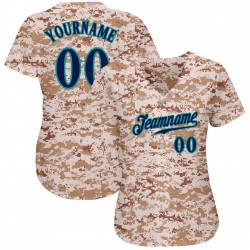 Custom Camo Navy-Aqua Authentic Baseball Jersey Custom Camo Navy-Aqua Authentic Baseball Jersey