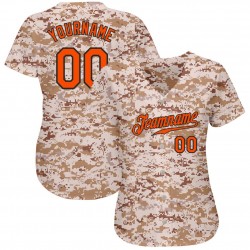 Custom Camo Orange-Black Authentic Baseball Jersey