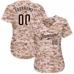 Custom Camo Brown-White Authentic Baseball Jersey Custom Camo Brown-White Authentic Baseball Jersey