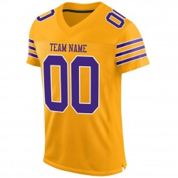 Custom Gold Purple-White Mesh Authentic Football Jersey Custom Gold Purple-White Mesh Authentic Football Jersey