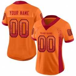 Custom Orange Red-Black Mesh Drift Fashion Football Jersey Custom Orange Red-Black Mesh Drift Fashion Football Jersey