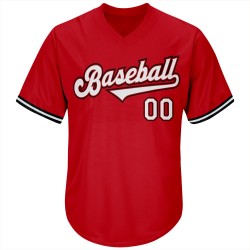 Custom Red White-Black Authentic Throwback Rib-Knit Baseball Jersey Shirt Custom Red White-Black Authentic Throwback Rib-Knit Baseball Jersey Shirt