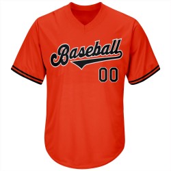 Custom Orange Black-White Authentic Throwback Rib-Knit Baseball Jersey Shirt Custom Orange Black-White Authentic Throwback Rib-Knit Baseball Jersey Shirt