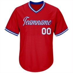 Custom Red White-Royal Authentic Throwback Rib-Knit Baseball Jersey Shirt Custom Red White-Royal Authentic Throwback Rib-Knit Baseball Jersey Shirt