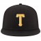 Custom Black Gold-White Stitched Adjustable Snapback Hat
